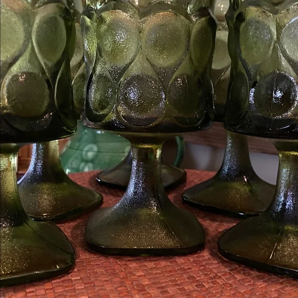 Noritake (C) Vintage Spotlight avocado olive green goblets - Set of Six (Set C) - Picture 10 of 10